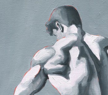 Original Hand painted Oil Painting on canvas Erotic Male Man Nude Gay