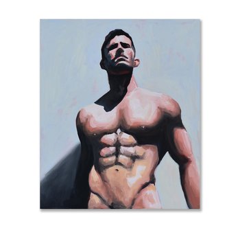 Original Hand painted Oil Painting on canvas Erotic Male Man Nude Gay