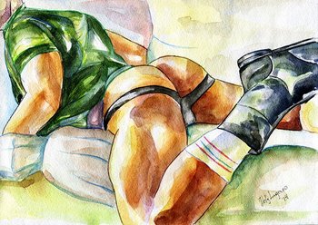 PRINT of Original Art Work Watercolor Painting "Contention"