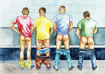 PRINT of Original Art Work Watercolor Painting "Public toilet 8"