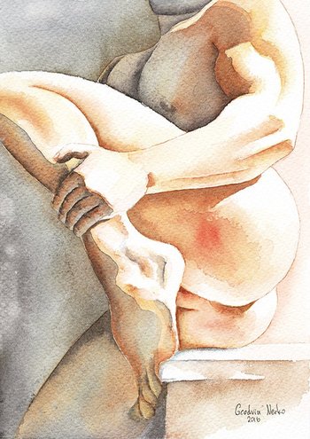 PRINT of Original Art Work Watercolor Painting "Come Close"