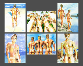 Set of 6 cards from my watercolor paintings 5x7 inches